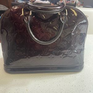 Louis Vuitton Vernis Alma Bag in Deep Bordeaux Patent